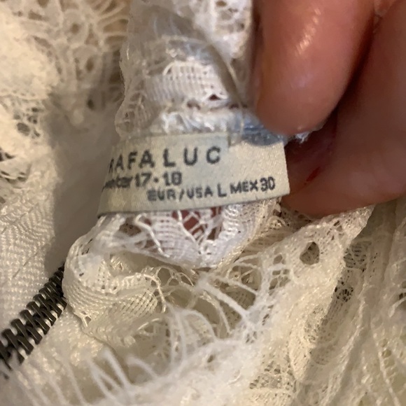 Zara cream lace zipper top size L NWOT - Picture 3 of 4